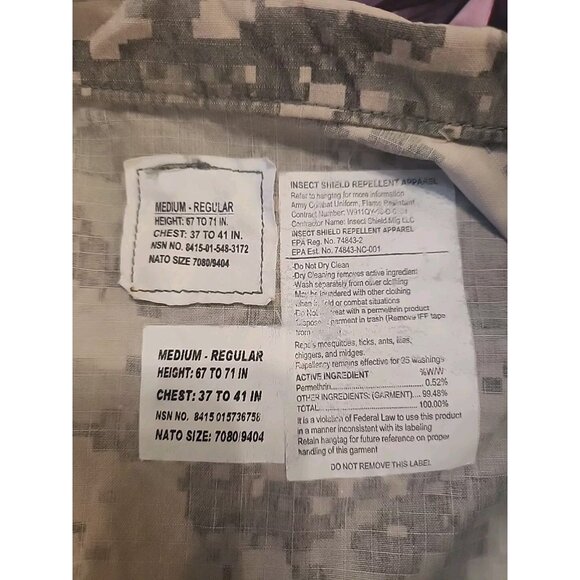 ARMY Combat Uniform Utility Coat Flame Resistant Propper International Md-Reg #3 - Picture 6 of 6